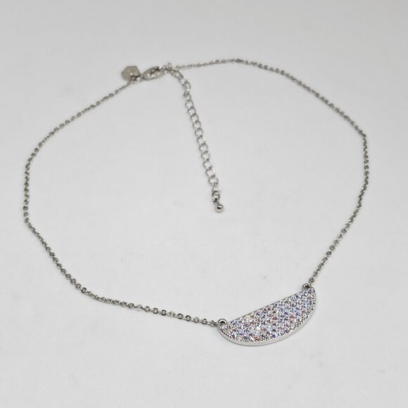 Touchstone Crystal Swarovski Shine Everyday Necklace AB Aurora Borealis Pendant - Picture 3 of 12